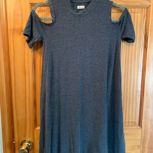 Gray cold shoulder dress
